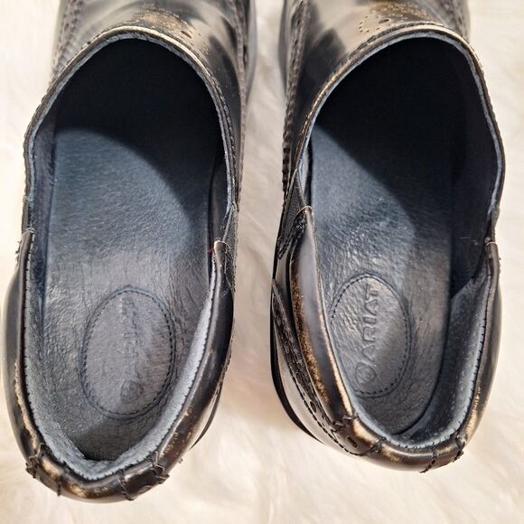 Ariat Bradford Distressed Leather Clogs Burnished Black Comfort Shabby Chic 7.5 - Picture 5 of 15